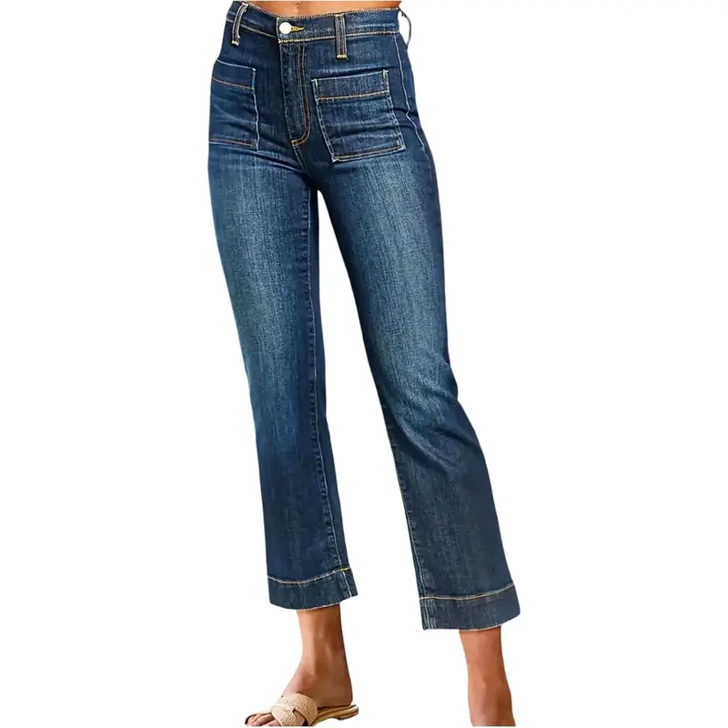 Women's High Waisted Straight Leg Skinny Ankle Jeans Casual Going Out Denim Pants