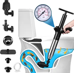 Toilet Plunge Blaster, High Pressure Toilet Plunger, High-Pressure Air Drain Blaster Plunge Blaster Multi-drain Unclogger for Toilets, Bathroom Floor, Drain Sinks and Plumbing Clogs.