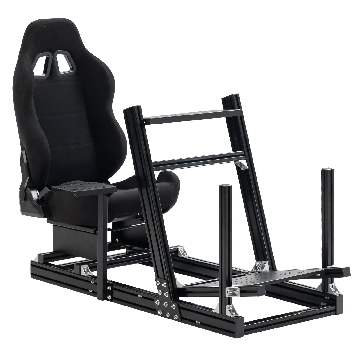 Supllueer Adjustable 4080 Aluminium Gaming Racing Simulator Cockpit with Professional Racing Seat, Fit for Logitech G29/G920, Thrustmaster T300, Fanatec Steering Wheel Stand (No Monitor Stand, Steering Wheel, Pedal, Shifter; Assembly Required), Dual-Lock,