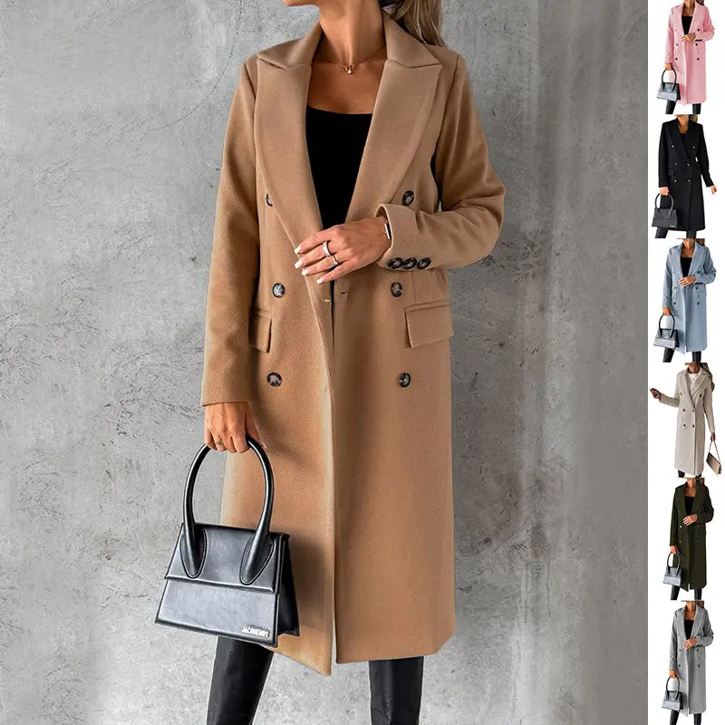 Women's Double Breasted Long Coat