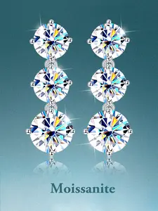 1 pair 3.6ct Elegant moissanite earrings for women blingbling elegant party S925 earrings all seasons FashionableIdeal Choice For Daily Wear And Vacation, Engagement Wedding Anniversary Birthday Christmas Gifts Graduation Seasons Gifts