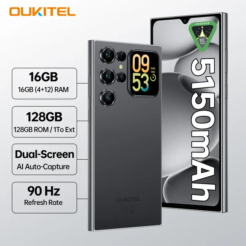 OUKITEL C69 Unlocked Cell Phone, 7.2''120Hz Display, 16GB(4+12)+