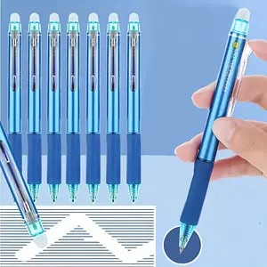 6pcs Black Blue Ink Press Retractable Erasable Pen, Comfortable Grip Magic Erasable Neutral Pen, Office School Stationery, Pens Set