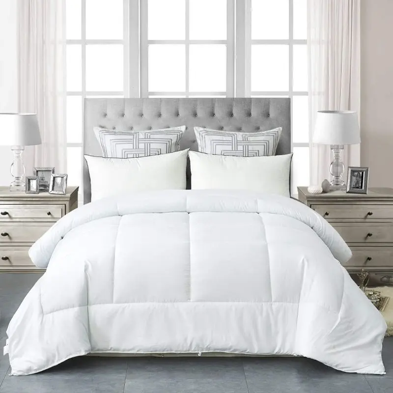 JML Cotton-Rich Down Alternative Duvet Insert - Soft Microfiber Quilt, All Season Duvet, Machine Washable, Breathable, Wrinkle-Resistant, Strong Stitching, Durable King-Queen Size Bedding