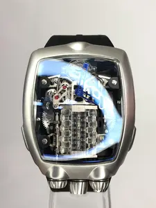 Men's Mechanical Watch with Square Analog Dial, Silicone Strap, Casual Style, Spring & Fall Wear, Stainless Steel Case, Mechanical Style Watches