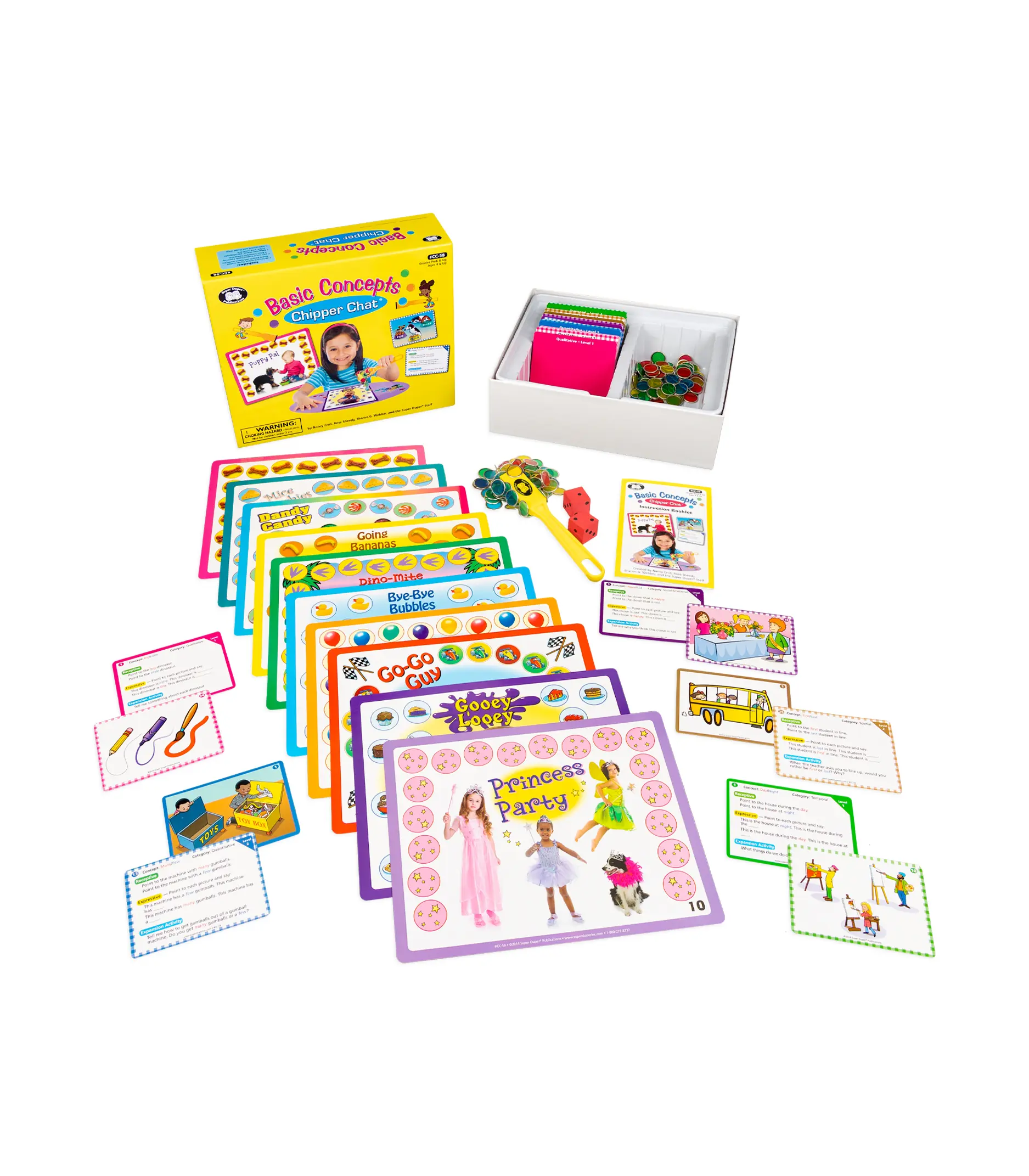 Basic Concepts Chipper Chat Game for Kids Ages 4+, Fun Interactive Talking & Matching Game, Colorful Card Play Set for Family Game Night, Engaging Activity Toy for Boys & Girls