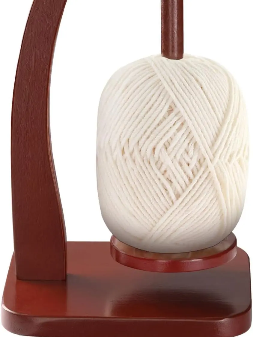 Yarn Holder Spinner for Crocheting and Knitting, Wooden Yarn Winder with Magnetic Rotation & Anti-Slip Pads, Crochet Accessories for Yarn Storage, Yarn Holder Gift for Knitting Lovers