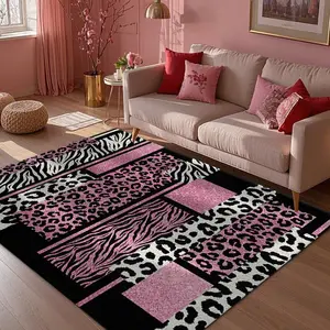 Leopard Print Floor Mat, Non-slip Soft Floor Carpet, Decorative Area Rug for Home Living Room Bedroom, Home Decor, Animal Print Rug
