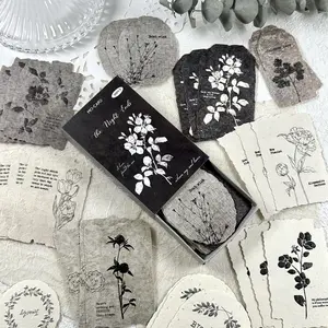 Vintage Floral Texture Embossed Sticky Notes, 30 Sheets DIY Card Making, Handmade Journal Decorative Stickers, Scrapbook Magazine Clips, Scrapbooking