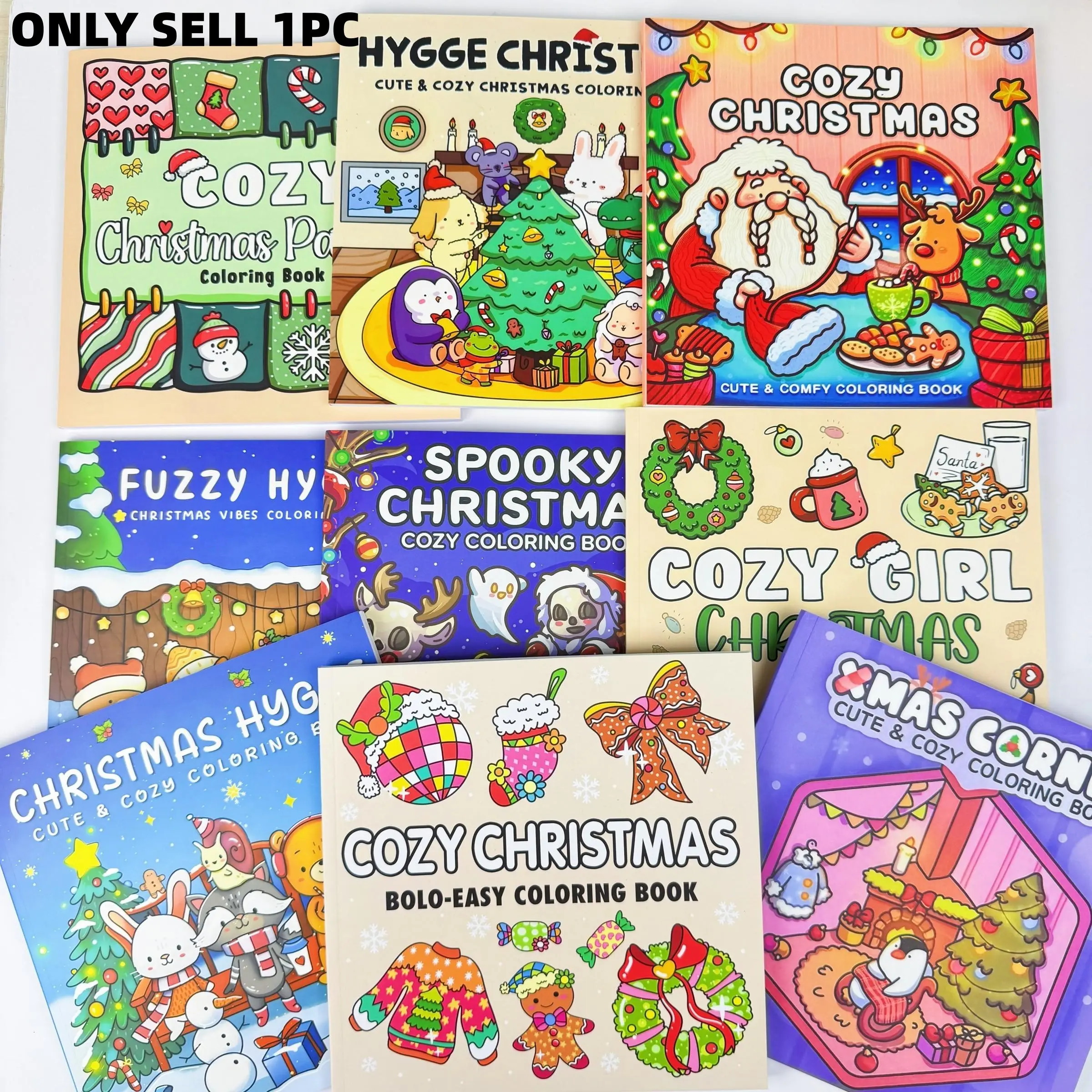 Christmas Theme Collection Adorable and Fun Adult Christmas Coloring Book, Themed Coloring Books, Activity Books: High-quality thick paper, cute designs + diverse themes. Relax while enjoying creative fun—the perfect Christmas gift.