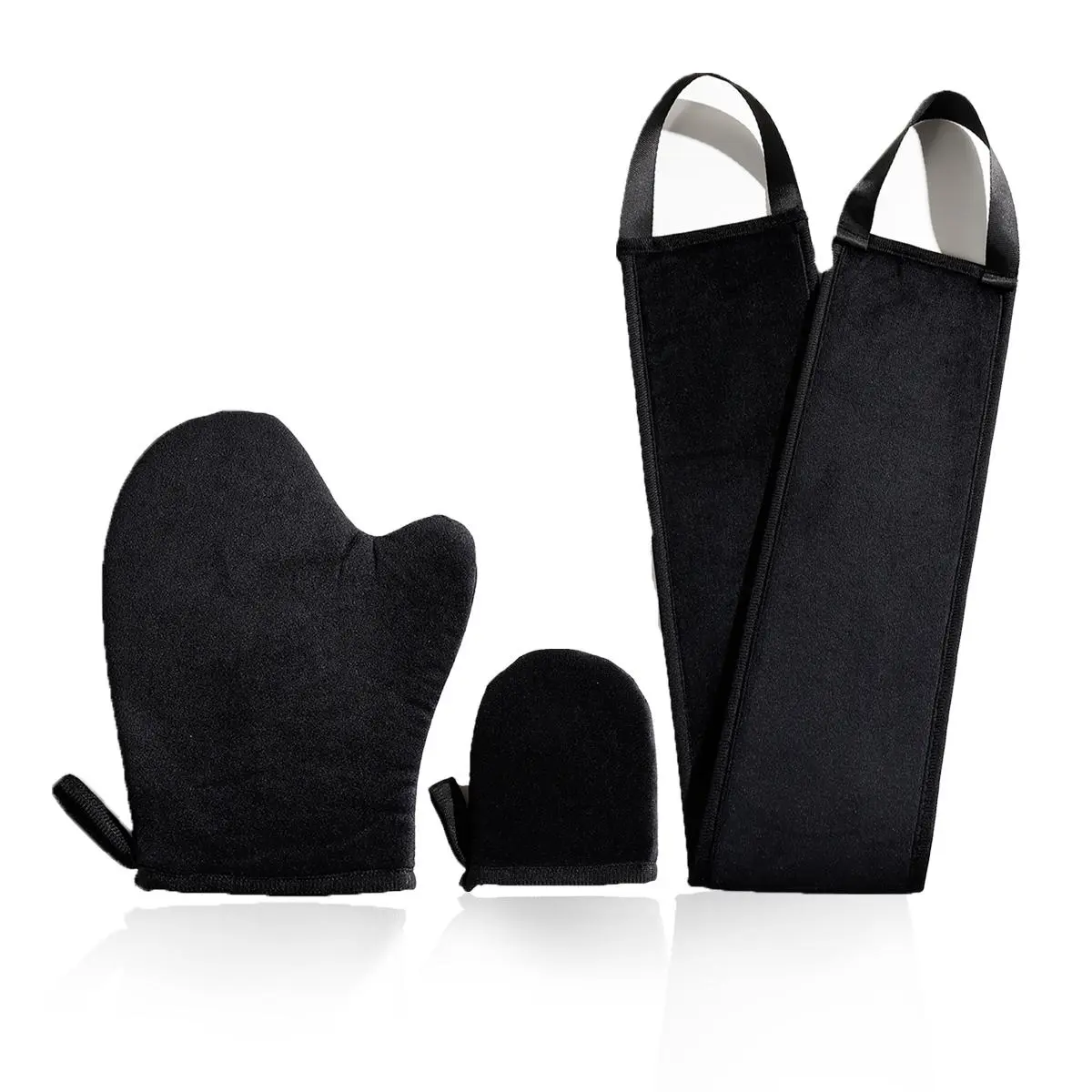 Self-tanning Kit, 3pcs/set Black Skin Oil Applicator Gloves & Back Scrubber, Professional Manual Massage Tools for Men & Women