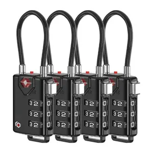 TSA Approved Cable Luggage Lock, Resettable Combination Travel Lock with Alloy Body for Suitcase Backpack Gym Locker & Travel Bags