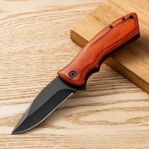 Custom Pocket Knife - Laser Engraved Pocket Knife Gift for Men, Custom Knife for Camping, Hunting, Everyday Carry - 3.25-inch Stainless Steel Blade, 4.5-inch Wood Handle