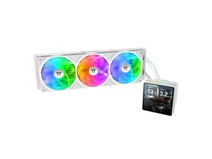 Thermaltake TH360 V3 Ultra ARGB CPU Liquid Cooler; Intel/AMD; 1x360mm 500~2500rpm Single Frame ARGB Fan; 360mm Radiator; 3.95" TFT 720x720p LCD; Rotatable Pump Head; TT LCD Screen Control; Snow; CL-W476-PL12SW-A