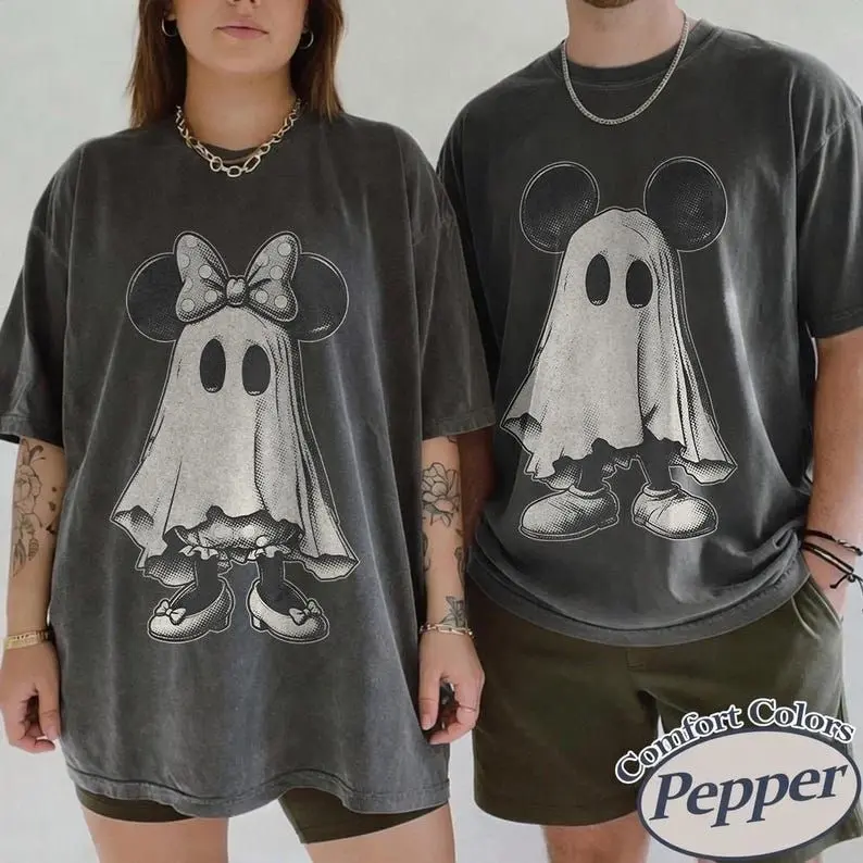 Comfort Colors® Mickey and Minnie Ghost Halloween T-shirt, Boo Too You Tee, Spooky Season, Mickey's Not So Scary Halloween Party Family Trip