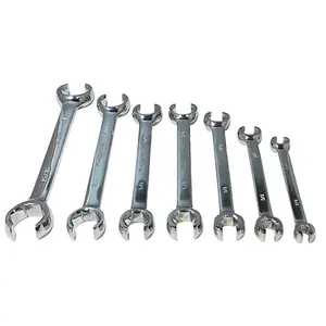 212 MAIN 7-Piece ANSI Standard Chrome Vanadium Steel SAE Flare Nut Combination Wrench Set, Offset Head, Flare Grip Design