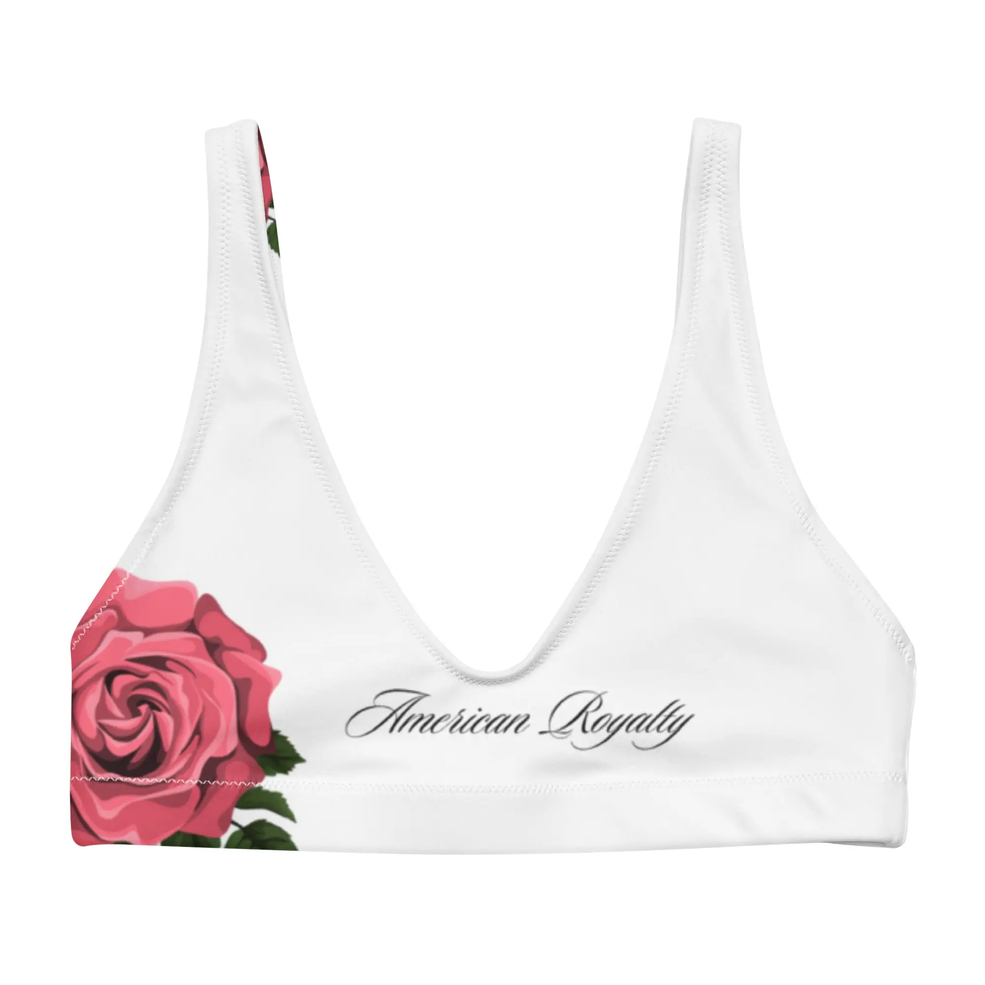 Recycled Padded Bikini Top - No-Wire, Bra-Style, Spandex Sporty Bikinis Top for Sports & Outdoor Surfwear Use, No-Wire Bikinis Tops