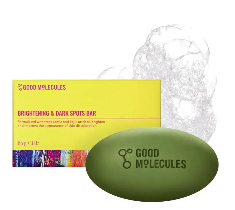 Good Molecules Brightening & Dark Spots Bar, Kojic Acid Soap, 3 oz | Cleansing bar with tranexamic and kojic acids to brighten skin and improve the look of discoloration.