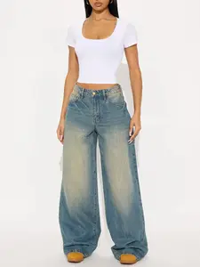 Livingston Loose Wide Leg Jeans - Vintage Wash