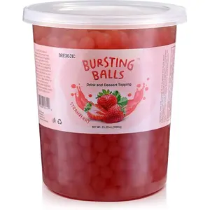 BREXONIC Boba Pearls Popping Bursting Boba, Tapioca Pearls For Bubble Tea (Strawberry , 2 LB 1 Pack)