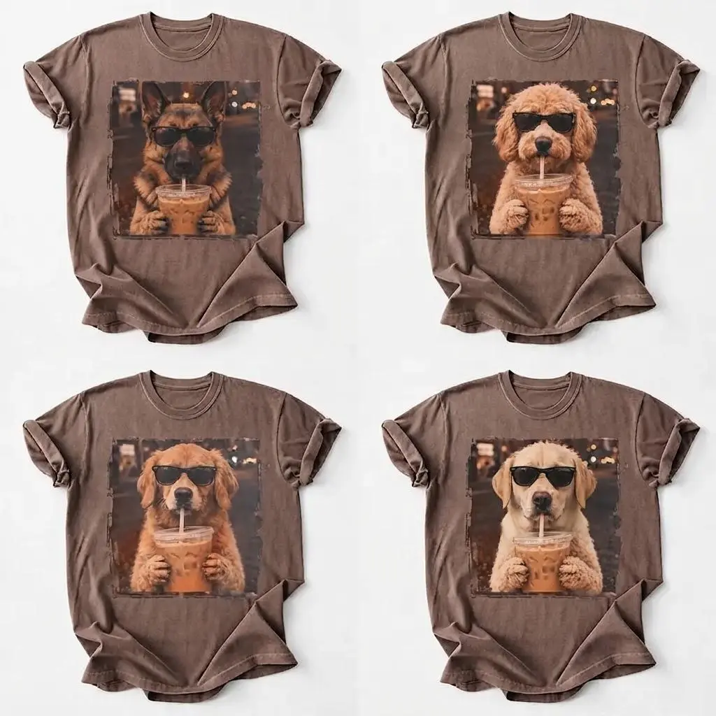 Custom Dog Breed Coffee Shirt - Personalized Pet Lover T-Shirt - Unisex Comfort Tee Gift for Dog Moms & Dads