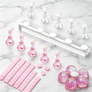 Magnetic Nail Practice Stand for Acrylic Nails, Reusable Nail Holder Base, Manicure Display Tool for Beginners & Professionals, Nail Art Tools