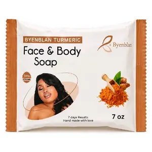 Byenblan Turmeric Face & Body Soap 12 Pieces 7 oz Handmade with Love 7 Days Results