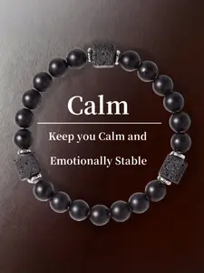 Agate Obsidian Bracelet, 8mm Root Protection Stone, Men's Matte Energy Jewelry, Boost Confidence & Stability, Matte Finish, Energy Healing Bracelet