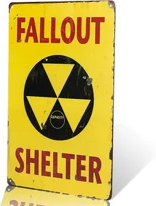 Christmas Gifts "Fallout Shelter Vintage Metal Tin Sign,Garage Decor Man Cave sign