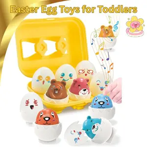 Easter Egg Toys for Toddlers 1-3, Prefilled Easter Eggs with Toys Inside, Matching Sensory Eggs, Easter Basket Stuffers & Easter Gifts for Boys Girls