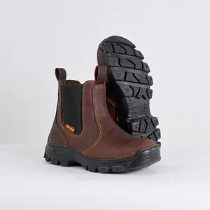 botin de trabajo extra ligero de piel anti deslizante / Men's chelsea work boots leather lightweight