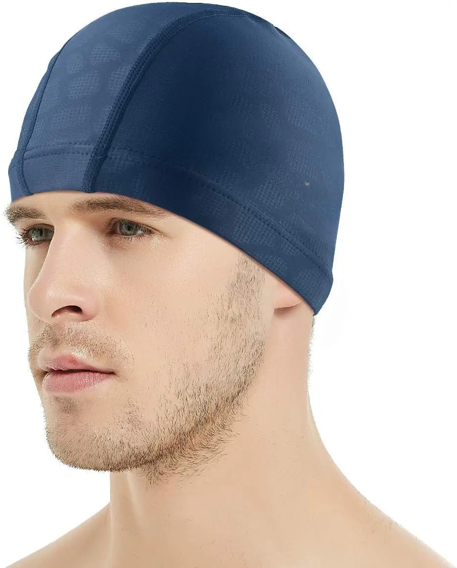 Fabric Swim Cap, High Elasticity Swimming Cap Keeps Hair Clean Breathable Fit Both Long Hair Short Hair, Swim Caps Woman Girls Men  One Size Hat