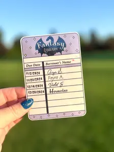Fantasy Library Borrow Card Bookmark