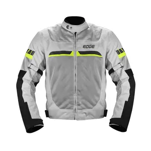 Edge High Quality Textile Air Flow Men Motorcycle/Motorbike Biker Breathable Armored Jacket - Light Gray