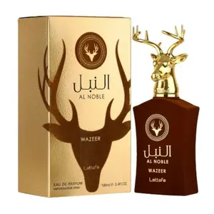 Lattafa Al Noble Wazeer Aromatic Ethanol-Free Unisex Fragrance - 100ML (3.4oz), Gourmand Vanilla, Chocolate Caramel, Elegant Oriental Scent, Amberly Vanilla Unisex Fragrance, Elegant Scent