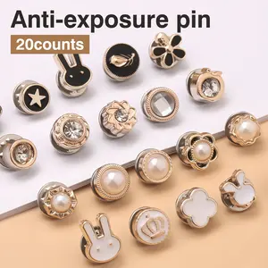20 Counts Brooch Buttons for Women, Mini Instant Buttons Pins, Durable Resin and Metal Material for Versatile Clothing Decor