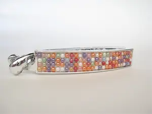 Silver acrylic multi-color beads banana hair claw clip