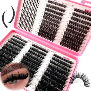 UMIRYAO Spikes4050+6080100DMIX large capacity eyelash book single cluster false eyelashes 580pcs thick and fluffy Wispy eyelashes 0.07mm D curly 9-18mm mixed length independent eyelashes natural soft eyelashes suitable for any style can be reused