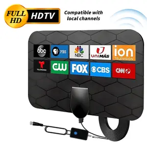 Digital HDTV Antenna, Indoor Signal Amplified Antenna, 50 Miles Range, Simple 3-Step Setup, Receives Free Local Channels, Compact & Discreet Design for Living Room & Bedroom