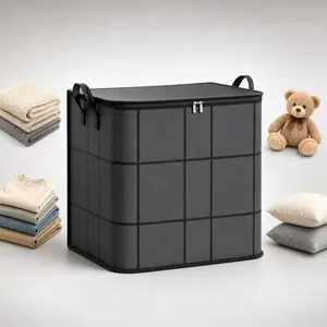 Spacious Moving Storage Bin, Zippered Organizer for Quilts, Bedding & Sweaters, Large Capacity Fabric Bag for Moving Day, Closet & Bedroom Use