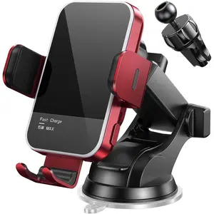 Wireless Car Charger,[7 Colored RGB Backlit]Mosurr 15W Auto Clamping Car Charger Phone Mount Holder fit for iPhone 15 14 13 12 Mini Pro Max 11 XR XS, Samsung Galaxy S24 Ultra S23 S22 S21+ Note 20, etc