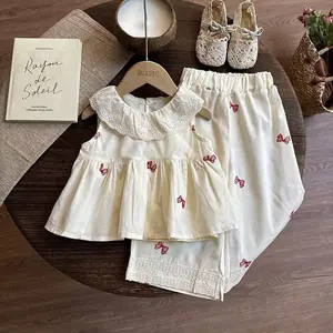 Toddler Summer 2-Piece Outfit, Cute Floral Cotton Set, Lightweight Casual Wear