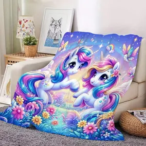 Soft Funny Throw Blanket Cozy Unicorn Flannel ,Warm,and Versatile For Couch,Bed,Office,or Travel Perfect Gift For All Seasons