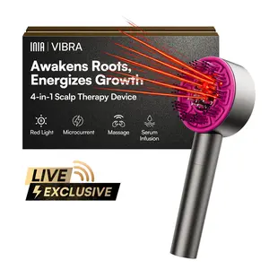 【LIVE EXCLUSIVE】INIA VIBRA 4-in-1 Scalp Therapy Device, Red Light, Microcurrent, Massage, Serum Infusion, Scalp Massager Beauty Device, Waterproof & Wet/Dry Use, Perfect Holiday Gift