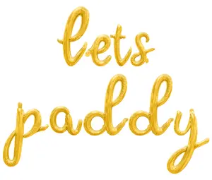 Cursive Script Letter Balloons - LETS PADDY 16" Inch Alphabet Letters Foil Mylar Balloon St Patricks Day Party Banner