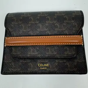 Pre-owned Celine canvas Clutches & Wristlets Triomphe Card Holder