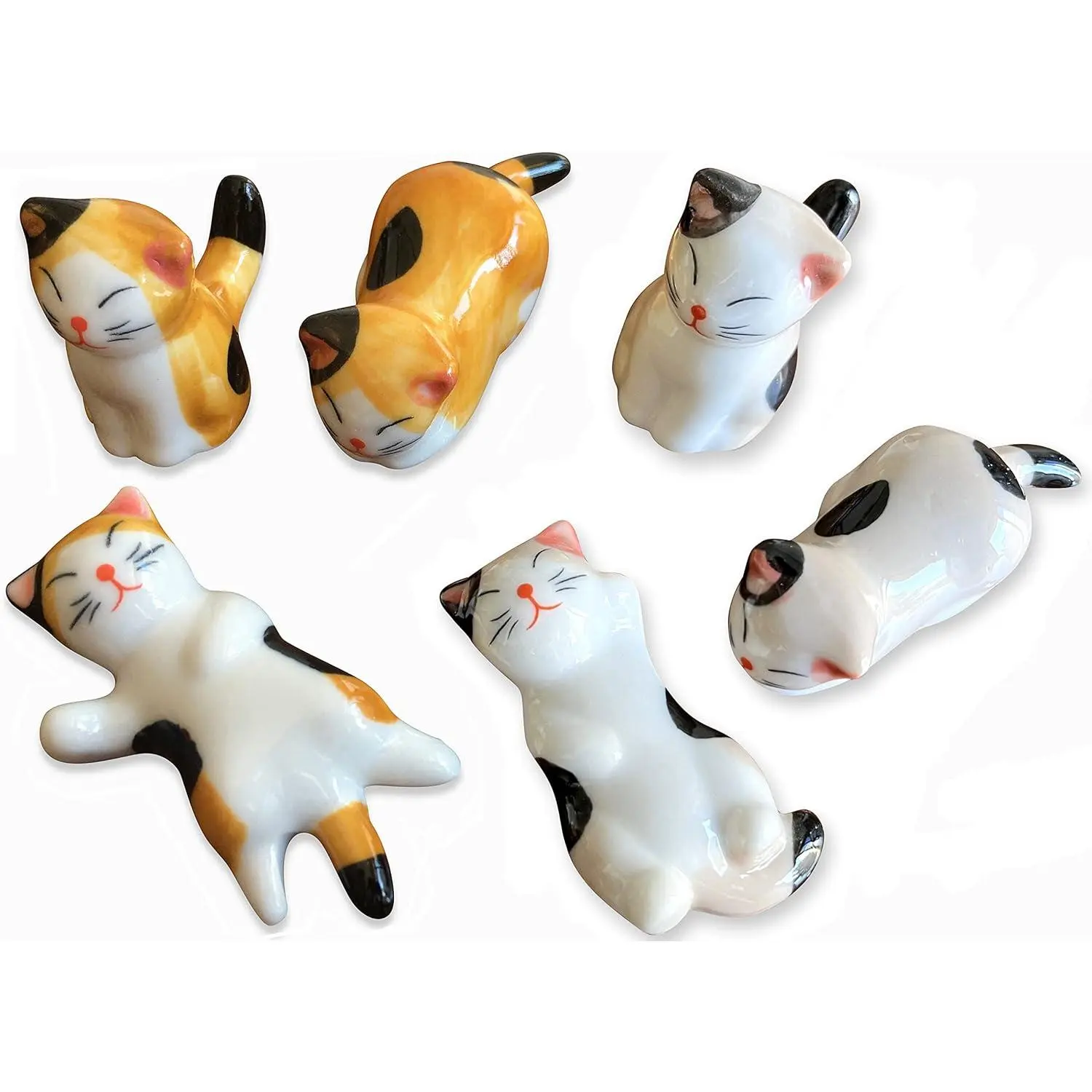 Cute Animal Design Cutlery Holders - 6-Piece Set for Chopsticks, Dinner Spoons, Knives, Tableware Organization