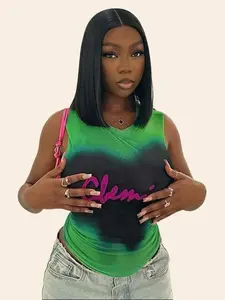 Tie-dye Print Sleeveless Vest Pullover Crop Tank Top