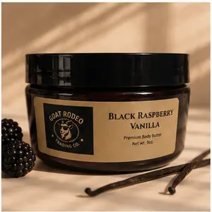 Goat Rodeo Trading Co. Black Raspberry-Vanilla Scented Body Butter, Hydrating Bath & Body Care Moisturizer for Beauty & Personal Care