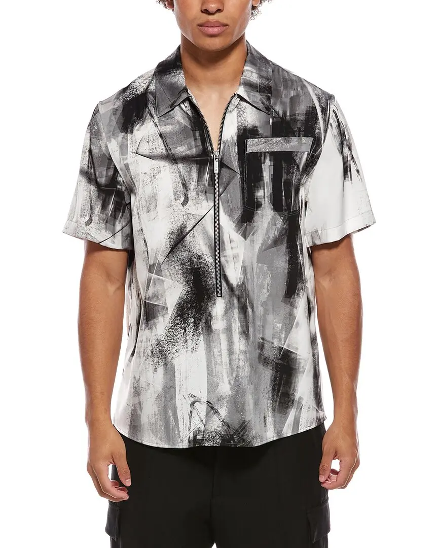 Helmut Lang 1/2-Zip Print Shirt